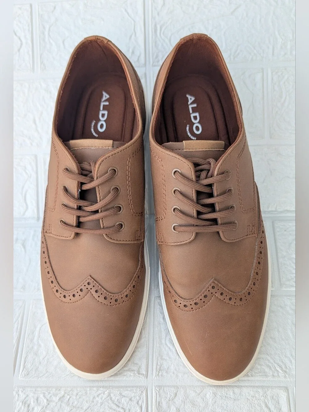 ALDO Men's Kaoallan Oxford faux-leather ,  Lace-Up Shoes Men Sz 9
